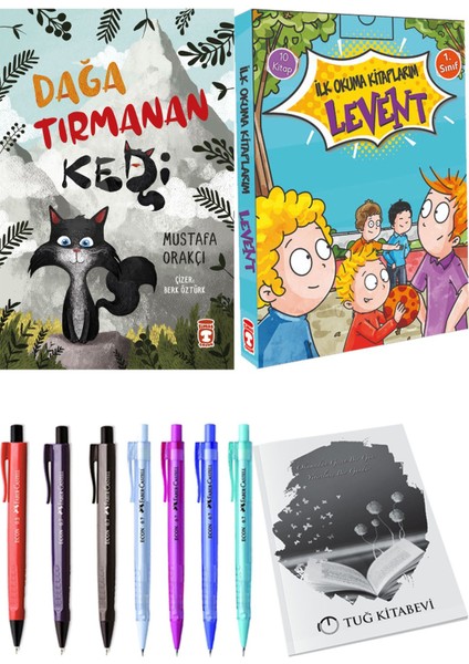 İlk Okuma Kitaplarım Levent 1 10 Kitap ve Dağa Tırmanan Kedi 2li Set