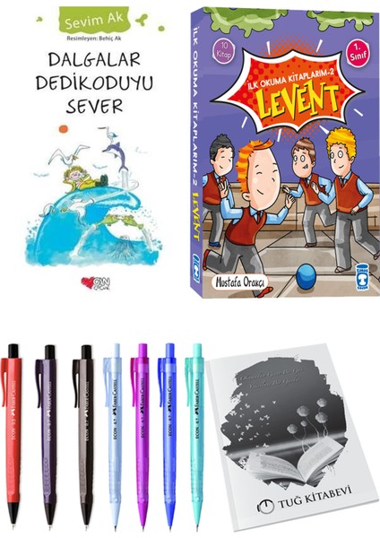 İlk Okuma Kitaplarım 2 Levent 10 Kitap ve Dalgalar Dedikoduyu Sever 2li Set