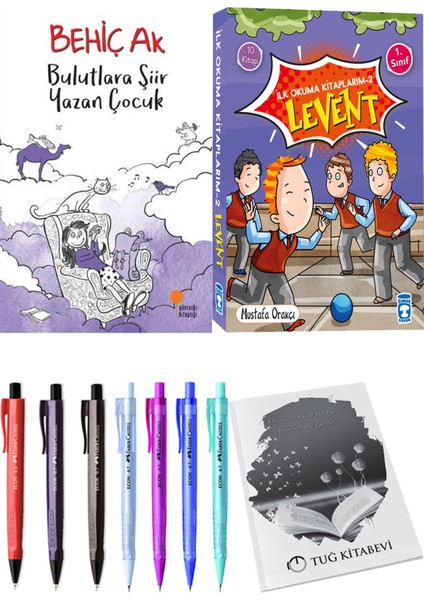 İlk Okuma Kitaplarım 2 Levent 10 Kitap ve Bulutlara Şiir Yazan Çocuk 2li Set
