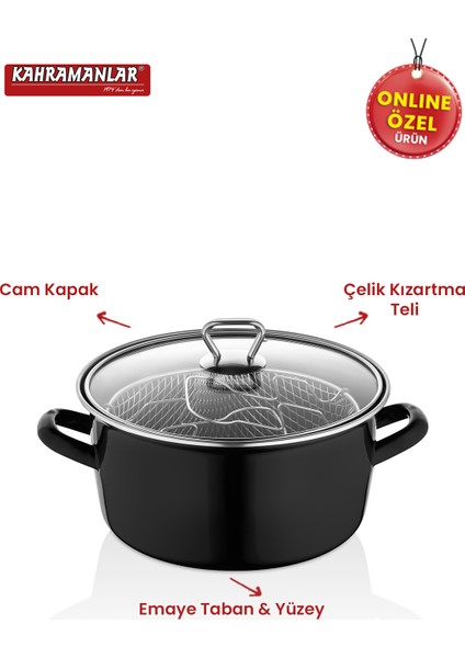 Cips Chef 22 cm Emaye Kızartma Tenceresi