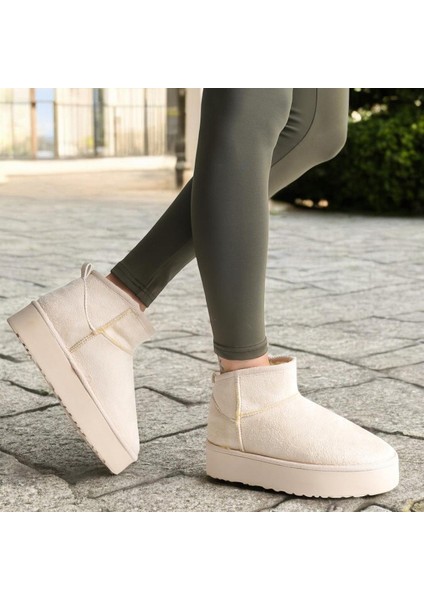 290A Günlük Kadın Bot Süet İçi Kürklü Yüksek Kalın Taban Kışlık Bot & Bootie Kalın Taban fiyatları