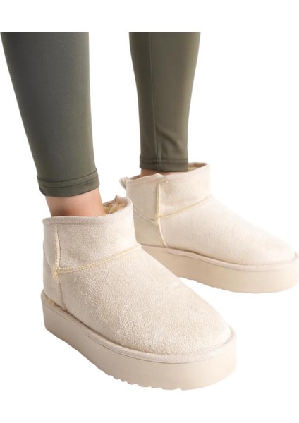 290A Günlük Kadın Bot Süet İçi Kürklü Yüksek Kalın Taban Kışlık Bot & Bootie Kalın Taban modelleri