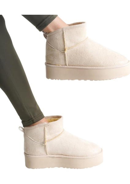 290A Günlük Kadın Bot Süet İçi Kürklü Yüksek Kalın Taban Kışlık Bot & Bootie Kalın Taban fırsatları