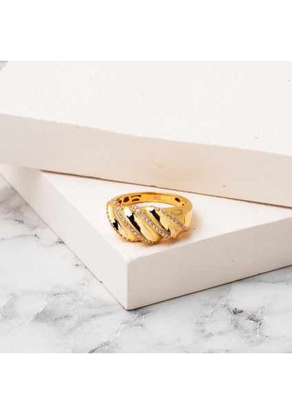 14 Ayar Burgulu Altın Kadın Yüzük modelleri