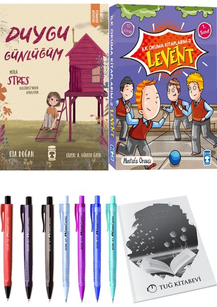 İlk Okuma Kitaplarım 2 Levent 10 Kitap ve Duygu Günlüğüm Mira Stres Kulübesi'nden Ayrılıyor 2li Set
