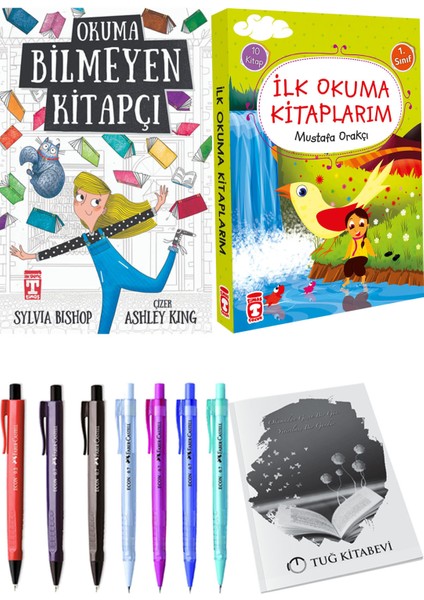 İlk Okuma Kitaplarım 10 Kitap ve Okuma Bilmeyen Kitapçı 2li Set