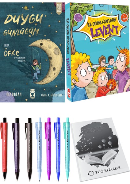 İlk Okuma Kitaplarım Levent 1 10 Kitap ve Duygu Günlüğüm Mira Öfke Gezegeni'nden Ayrılıyor 2li Set
