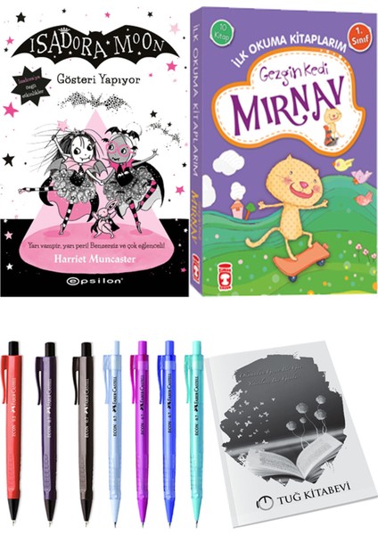 İlk Okuma Kitaplarım Gezgin Kedi Mırnav 10 Kitap ve Isadora Moon 9 Gösteri Yapıyor 2li Set