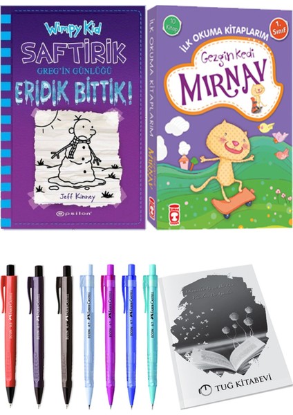 İlk Okuma Kitaplarım Gezgin Kedi Mırnav 10 Kitap ve Saftirik 13 Eridik Bittik! 2li Set