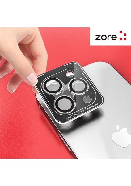 iPhone 14 Pro Max - Kamera Lens Koruyucu Safir Parmak İzi Bırakmayan Anti-Reflective Cl-12 - Derin Mor