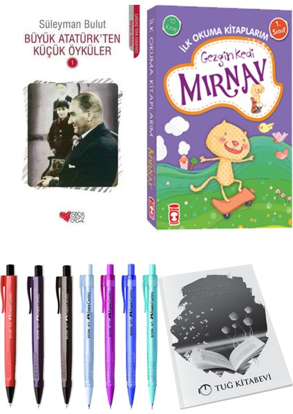 İlk Okuma Kitaplarım Gezgin Kedi Mırnav 10 Kitap ve Büyük Atatürk'ten Küçük Öyküler 1 2li Set