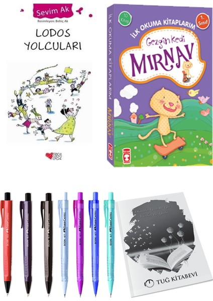 İlk Okuma Kitaplarım Gezgin Kedi Mırnav 10 Kitap ve Lodos Yolcuları 2li Set