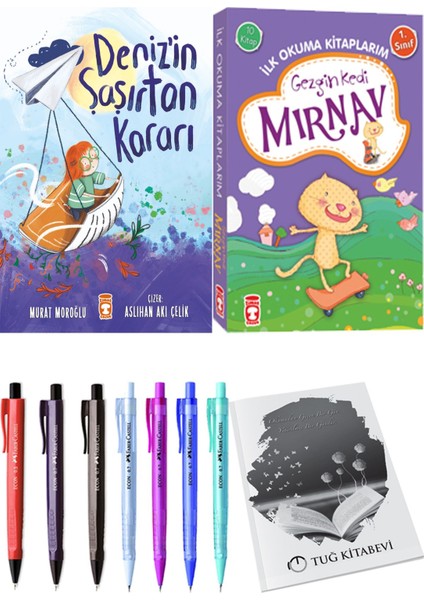 İlk Okuma Kitaplarım Gezgin Kedi Mırnav 10 Kitap ve Deniz'in Şaşırtan Kararı 2li Set