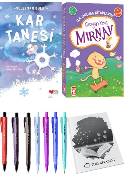 İlk Okuma Kitaplarım Gezgin Kedi Mırnav 10 Kitap ve Kar Tanesi 2li Set