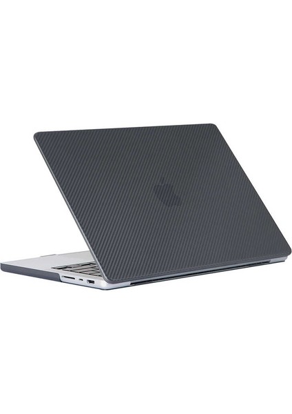 Macbook Pro 16.2 2023 A2780 - Alt ve Üst Koruyucu Msoft Carbon Fiber Tasarımlı Kapak - Şeffaf