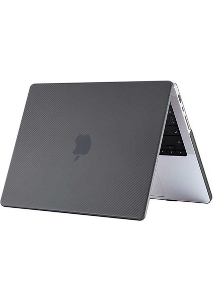 Macbook Pro 16.2 2023 A2780 - Alt ve Üst Koruyucu Msoft Carbon Fiber Tasarımlı Kapak - Şeffaf