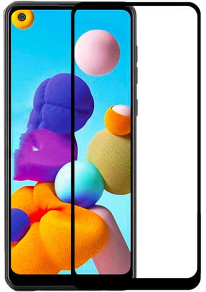 Samsung Galaxy A21 - Ekran Koruyucu 5d Temperli Cam Koruma - Şeffaf
