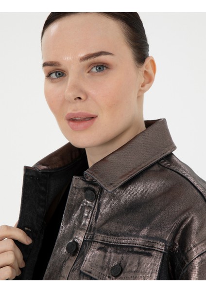 Kadın Antrasit Crop Top Jean Ceket 50291403-VR006 fiyatları