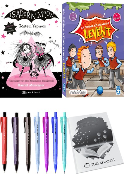 İlk Okuma Kitaplarım 2 Levent 10 Kitap ve Isadora Moon 9 Gösteri Yapıyor 2li Set