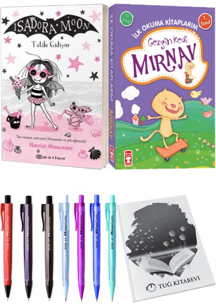 İlk Okuma Kitaplarım Gezgin Kedi Mırnav 10 Kitap ve Isadora Moon 11 Tatile Gidiyor 2li Set
