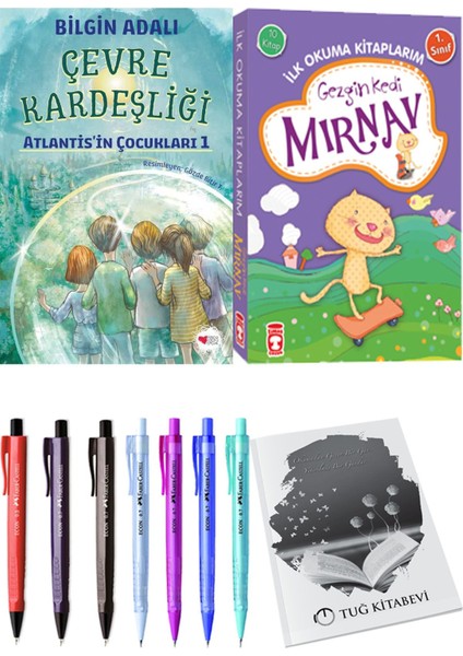 İlk Okuma Kitaplarım Gezgin Kedi Mırnav 10 Kitap ve Çevre Kardeşliği 2li Set