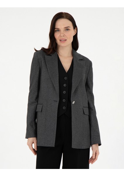 Kadın Antrasit Slim Fit Ceket 50294093-VR006