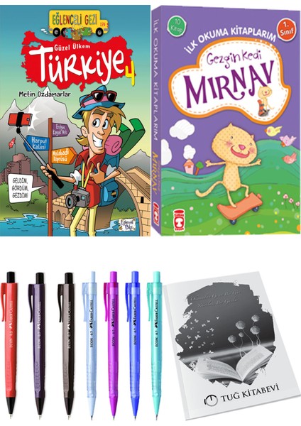 İlk Okuma Kitaplarım Gezgin Kedi Mırnav 10 Kitap ve Güzel Ülkem Türkiye 4 2li Set