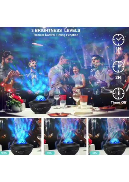 Gala x y Projektör Bluetooth Hoparlör Ios& Android Parti Yılbaşı Için Gece Lambası