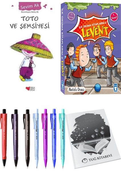İlk Okuma Kitaplarım 2 Levent 10 Kitap ve Toto ve Şemsiyesi 2li Set