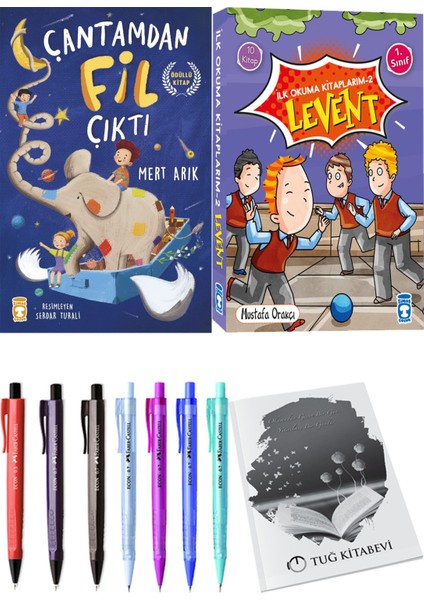 İlk Okuma Kitaplarım 2 Levent 10 Kitap ve Çantamdan Fil Çıktı 2li Set