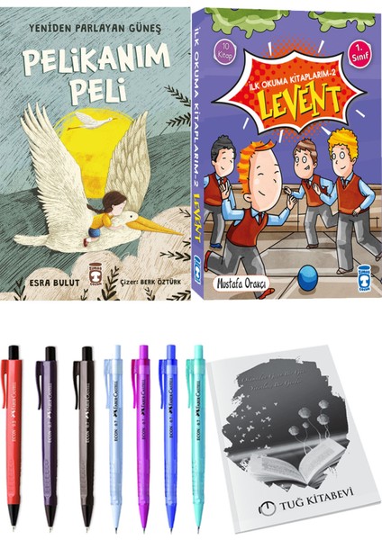 İlk Okuma Kitaplarım 2 Levent 10 Kitap ve Yeniden Parlayan Güneş Pelikanım Peli 2li Set