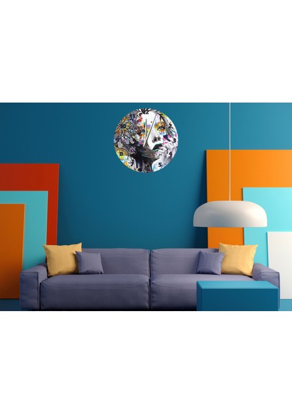 Düşünen Kız 30 x 30 cm Akrilik Dekoratif Modern Duvar Saati