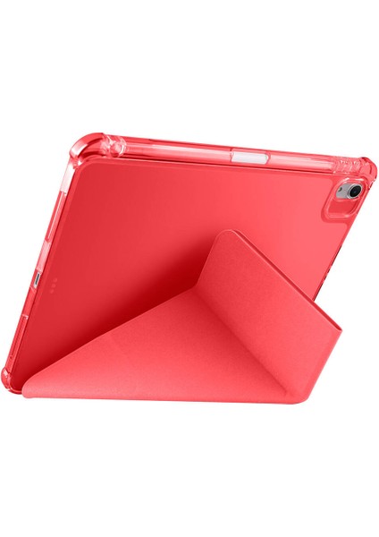 Noktaks - iPad Air 11 M2 2024 A2902-A2903-A2904 - Kılıf Kalem Bölmeli Standlı Tri Folding Kılıf - Koyu Yeşil