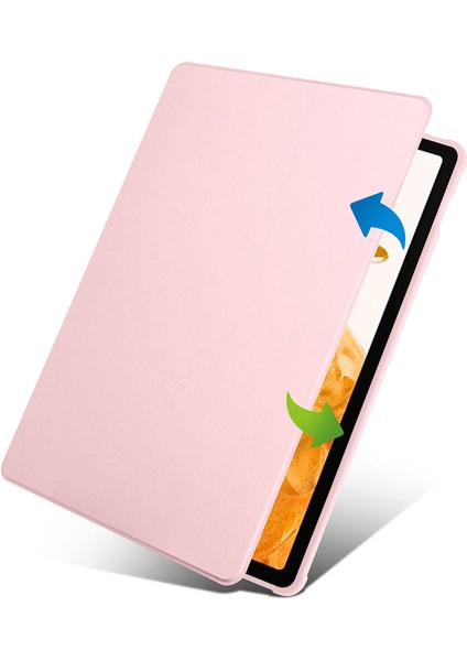 Noktaks - Galaxy Tab S10+ Plus 12.4.inç SM-X820 - Kılıf Kalem Bölmeli Dönen Termik Standlı Kılıf - Mavi