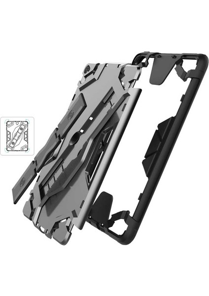 Noktaks - iPad Mini 5.nesil 7.9.inç 2019 A2133-A2124-A2126-A2125 - Kılıf Koruyucu El Tutmalı Defens Tablet Kılıf -Siyah-Gri fırsatları