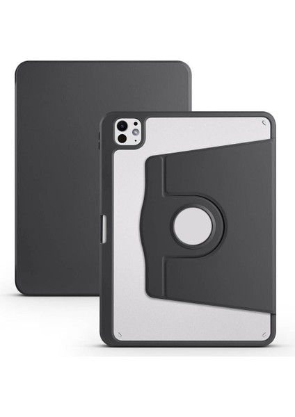Noktaks - iPad Pro 11 M4 2024 A2836-A2837-A3006 - Kılıf Kalem Bölmeli Dönen Termik Standlı Kılıf - Lacivert