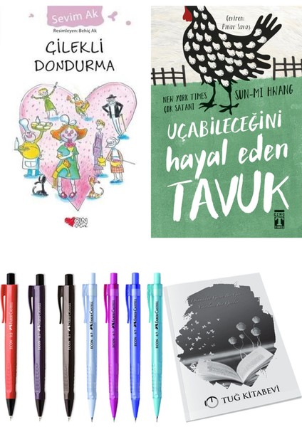 Uçabileceğini Hayal Eden Tavuk ve Çilekli Dondurma 2li Set