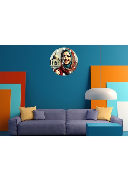 Mutluk ve Inanç 30 x 30 cm Akrilik Dekoratif Modern Duvar Saati