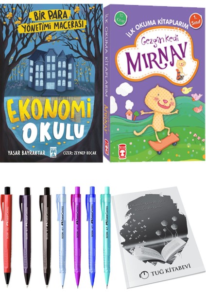 İlk Okuma Kitaplarım Gezgin Kedi Mırnav 10 Kitap ve Ekonomi Okulu Bir Para Yönetimi Macerası 2li Set