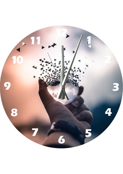 Zaman Bitişi 30 x 30 cm Akrilik Dekoratif Modern Duvar Saati fiyatları