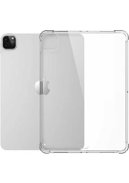 Noktaks - iPad Pro 12.9.inç 4.nesil 2020 A2229-A2069-A2232-A2233 - Kılıf Köşe Korumalı Anti Shock Silikon Kapak- Şeffaf