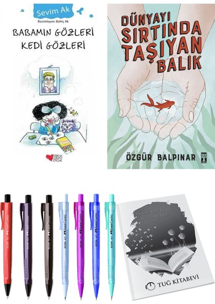 Dünyayı Sırtında Taşıyan Balık ve Babamın Gözleri Kedi Gözleri 2li Set