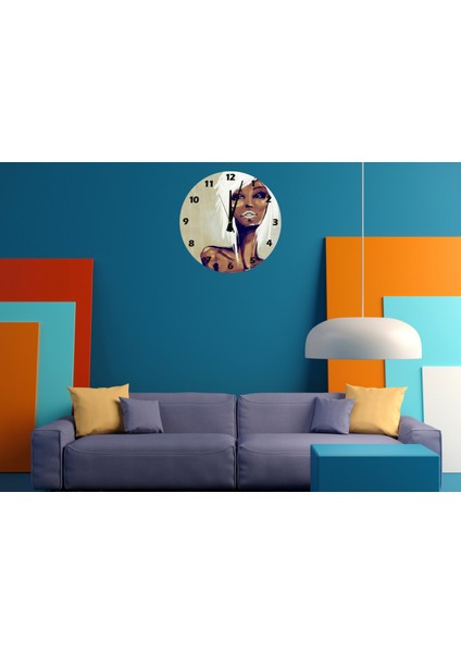 Siyah ve Güzel 30 x 30 cm Akrilik Dekoratif Modern Duvar Saati
