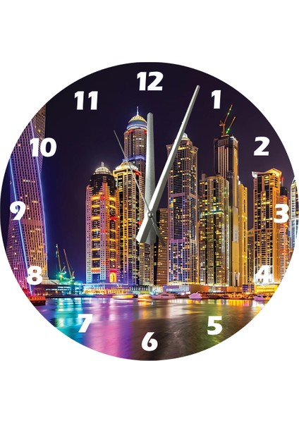 Işıldayan Kuleler 30 x 30 cm Akrilik Dekoratif Modern Duvar Saati fiyatları