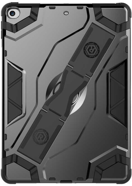 Noktaks - iPad 6.nesil 9.7.inç 2018 A1893-A1954 - Kılıf Koruyucu El Tutmalı Defens Tablet Kılıf - Siyah-Gri modelleri