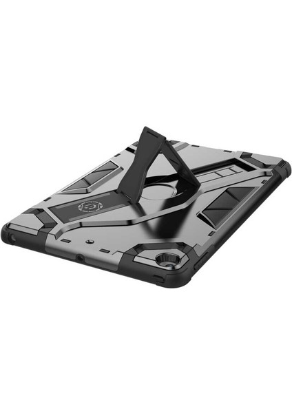 Noktaks - iPad 6.nesil 9.7.inç 2018 A1893-A1954 - Kılıf Koruyucu El Tutmalı Defens Tablet Kılıf - Siyah-Gri fırsatları