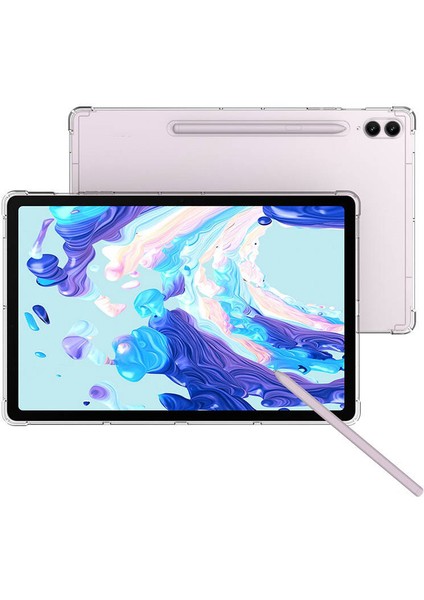 Noktaks - Galaxy Tab S10 Ultra 14.6.inç SM-X920 - Kılıf Köşe Korumalı Anti Shock Silikon Kapak - Şeffaf