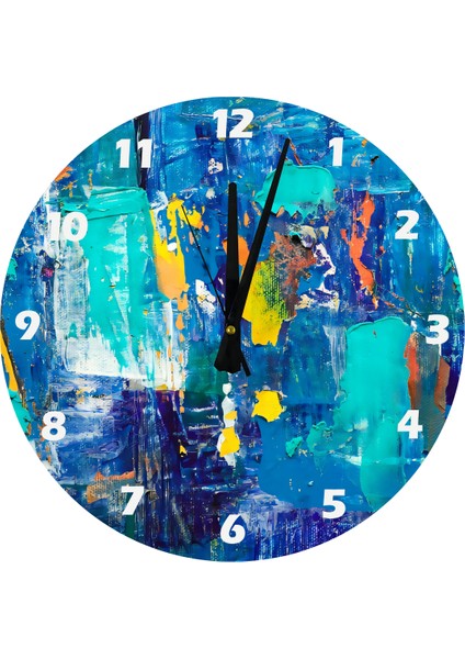 Tuval Renkler 30 x 30 cm Akrilik Dekoratif Modern Duvar Saati fiyatları