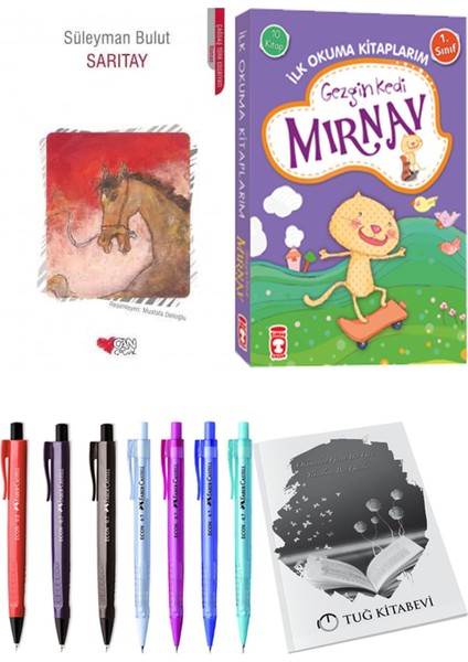 İlk Okuma Kitaplarım Gezgin Kedi Mırnav 10 Kitap ve Sarıtay 2li Set