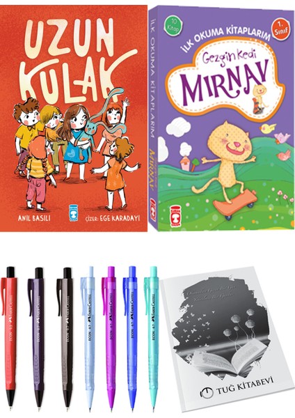 İlk Okuma Kitaplarım Gezgin Kedi Mırnav 10 Kitap ve Uzun Kulak 2li Set